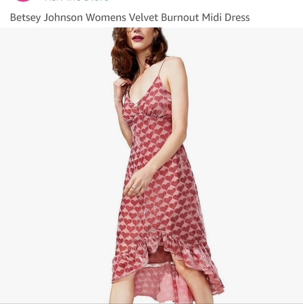 💥Betsey Johnson velvet heart midi dress